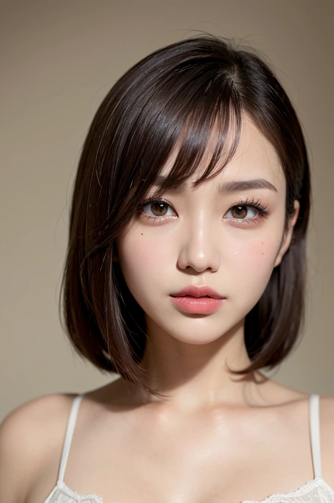 (Best quality, 8k, 32k, Masterpiece, UHD,:1.2), Japanese woman, camisole , ultra-detailed face, detailed eyes, highly detailed lips ,dark brown hair, slender figure, upper body, natural lighting