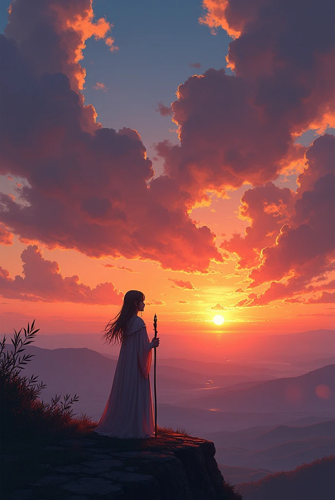 Frieren, Against the backdrop of the sunset