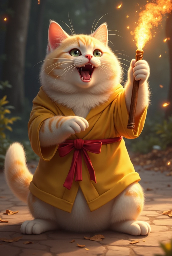 Cat doing Kamehameha、