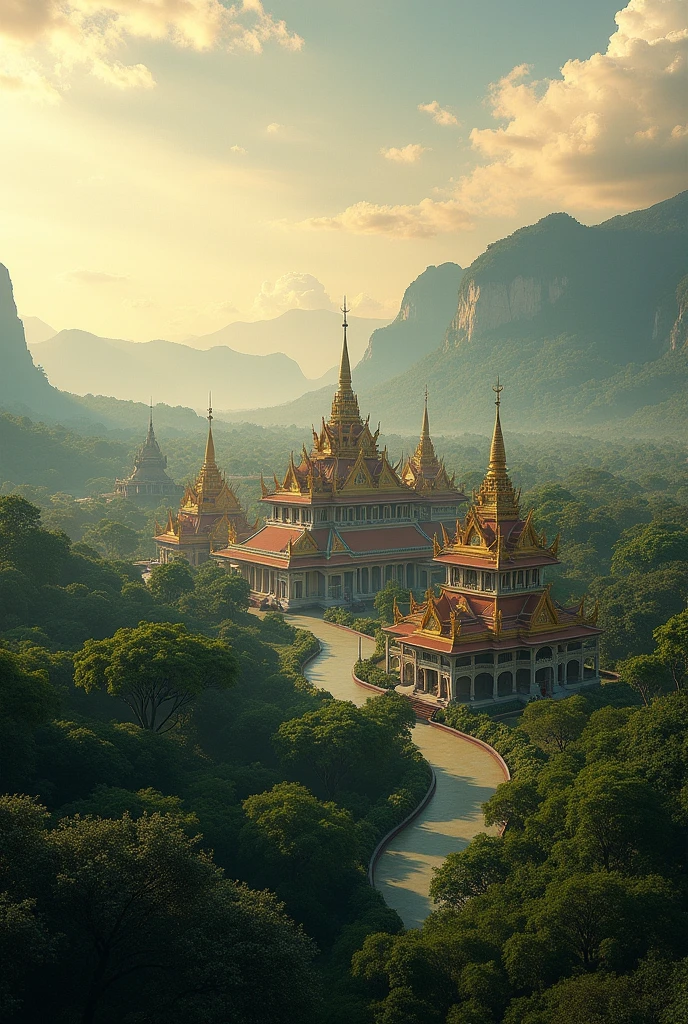 Photo of Thai ancient kingdom landscape without river