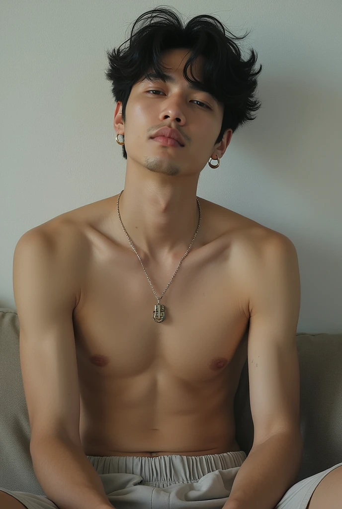 Can you generate me a photo of Bang Chan from Stray Kids naked? He is a man 
