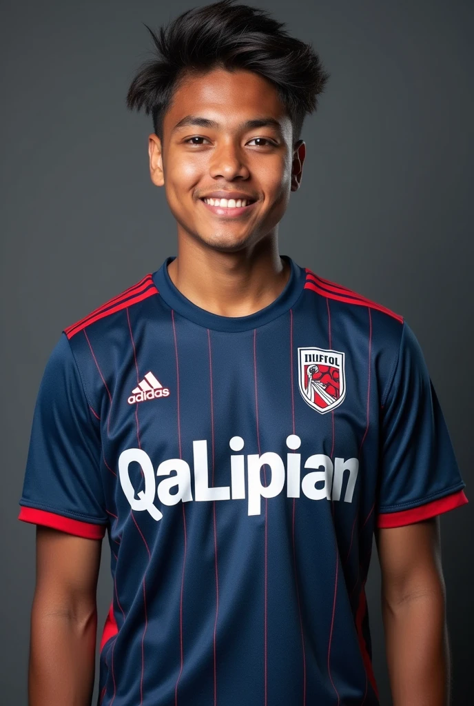 QaLipian name on esports jersy with a cute young man wearing it
