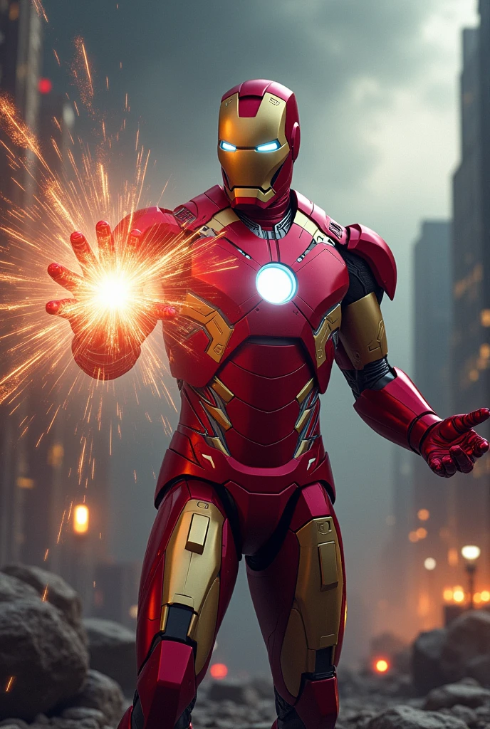 Iron Man
using his chest beem