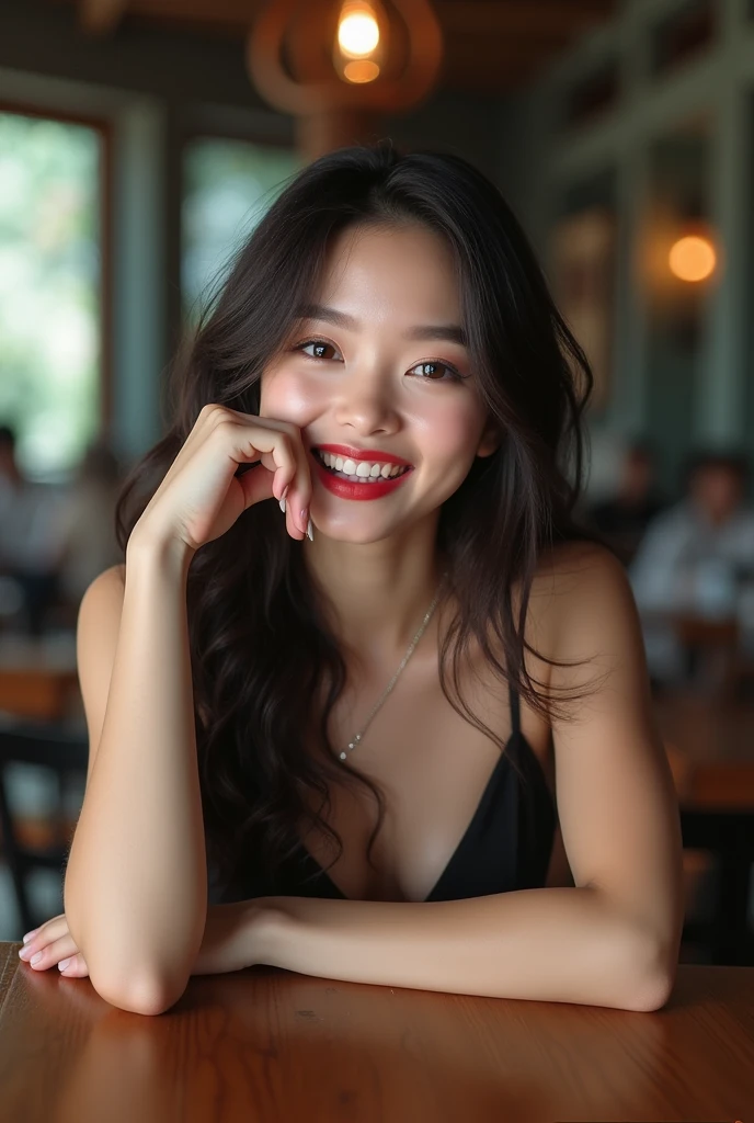 Tabletop, Highest quality, shape, Very detailed, finely, High resolution, 8k wallpaper, 完璧なダイナミックな構shape, Beautiful and detailed,ランダムなcute髪,,Natural color lip, Bold sexy pose,smile、20-year-old girl、cute、Looking into the camera,Always blur the background,Perfect and beautiful face,Slim face and figure,Big eyes、Putting on gal makeup,Small face,Shooting from below、smile,Blurred Background,Elegant feminine face、Cyberpunk Fashion、smile、Change pose randomly、Randomly change the shooting angle and position、One person