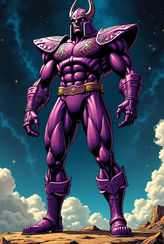 Classic comic book galactus With the purple bucket with the more rectangular antlers on the sides down on his head