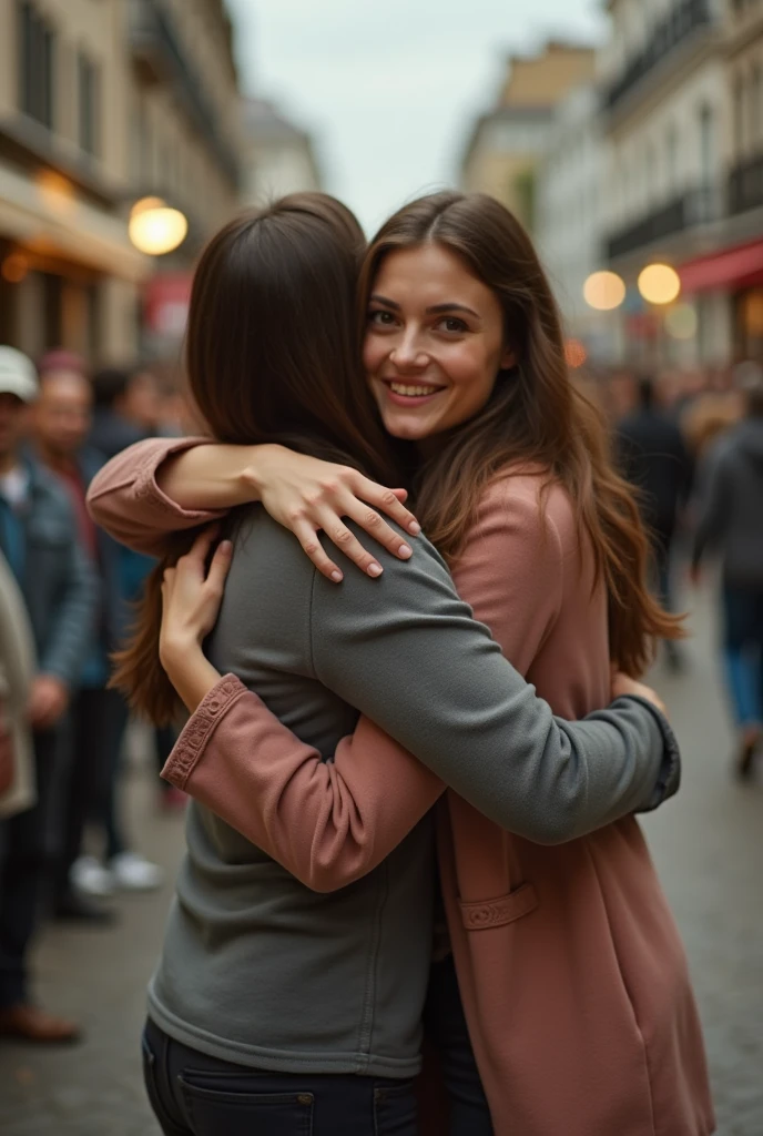 let this person hug the person on the left