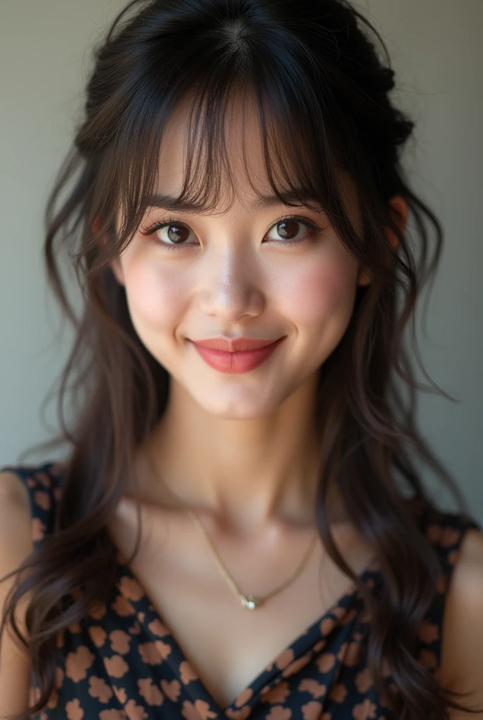 Tabletop, Highest quality, shape, Very detailed, finely, High resolution, 8k wallpaper, 完璧なダイナミックな構shape, Beautiful and detailed,ランダムなcute髪,,Natural color lip, Bold sexy pose,smile、20-year-old girl、cute、Looking into the camera,Always blur the background,Perfect and beautiful face,Slim face and figure,Big eyes、Putting on gal makeup,Small face,Shooting from below、smile,Blurred Background,Elegant feminine face、Cyberpunk Fashion、smile、Change pose randomly、Randomly change the shooting angle and position、One person