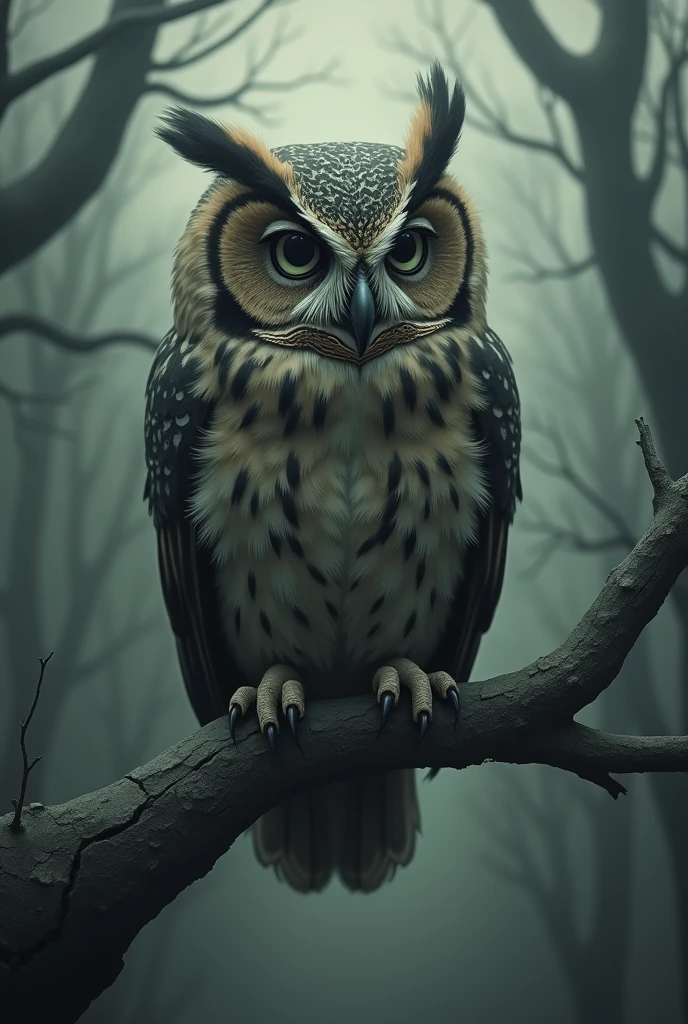 A depressed and sad teacher owl