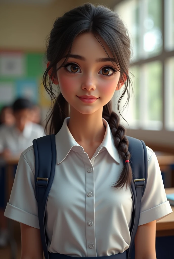 Indian muslim young beautiful girl. 15year's od. In school uniform 
