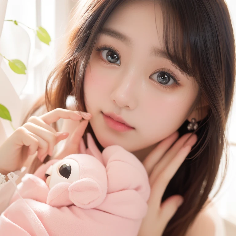パンの入ったバスケットを手に持ったgirl, cute, soft, [ 4K ]!!,4K, cutegirl, ,girl, cute,beautiful, cutegirl,Eyes small,eye small