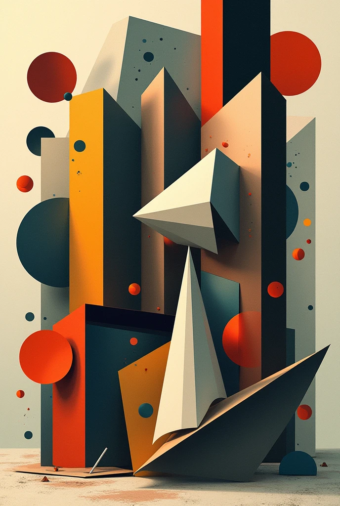 cubism art objects in multiple perspective using geometric shapes