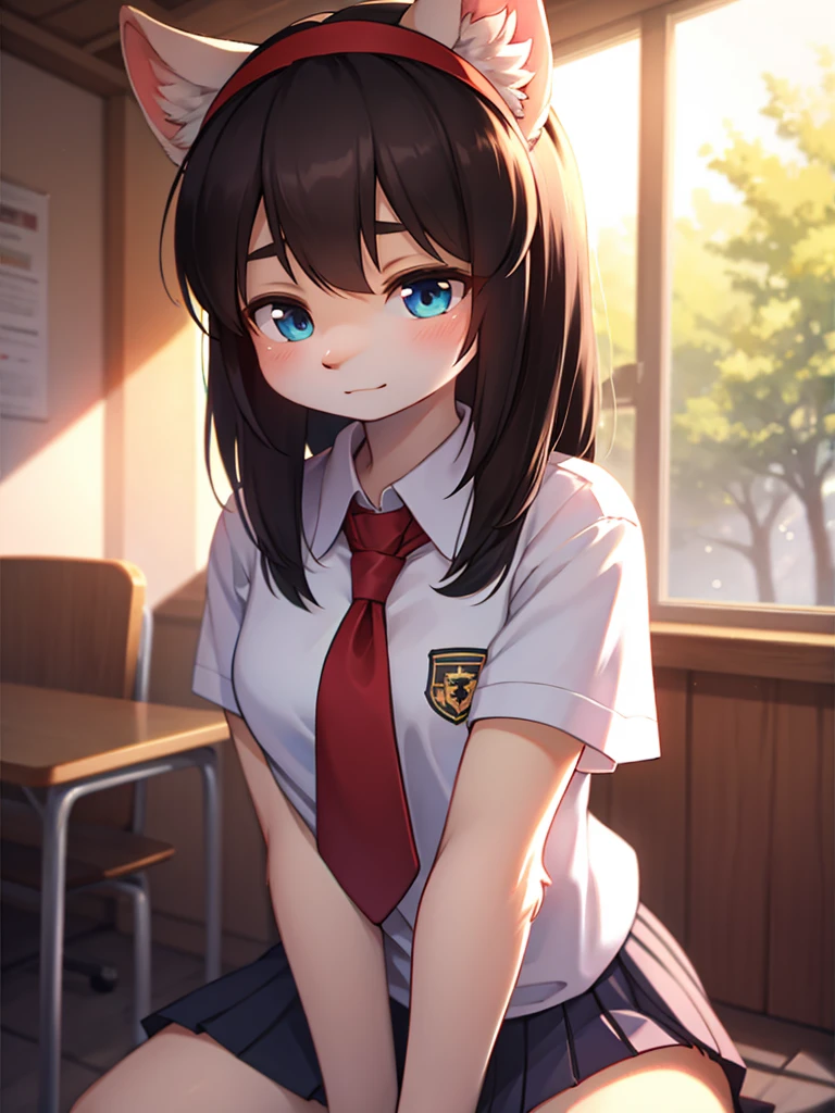 After school, holding back pee , (urophilia:0.8) ,  girl , (curtsy) , excitement in anticipation , I want everyone to see it , pee