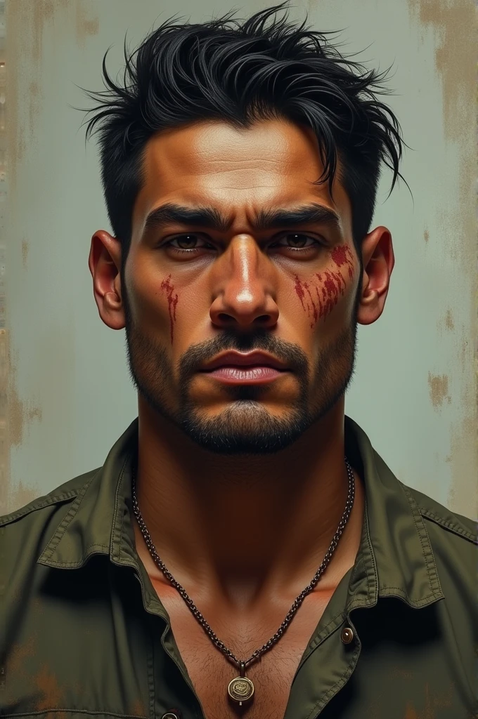 Fernando Diaz is a 28 year old man, with an appearance marked by years of difficult living and the emotional and physical scars he carries. He has about 1,80 m high, with a strong physical build, result of the years of training and struggles he faced in the gang. Your body is robust, with defined muscles, but without exaggeration, suggesting someone accustomed to hard work and combat