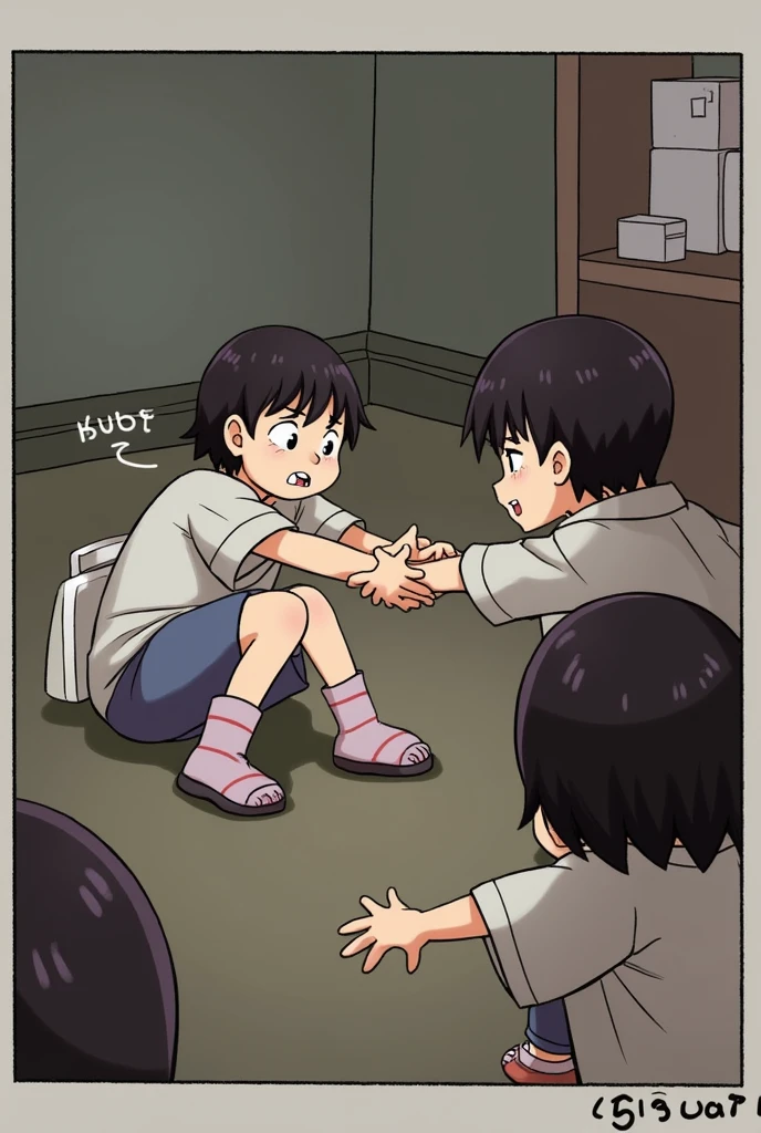 Kindergarten children mock in kindergarten classroom、10 year old boy wearing diapers、Embarrassed by leaking in diapers、Hugging 10Year old boy、No girls、full bodyesbian、perfectquality、Clear focus(Clutter-Home:0.8)、(masterpiece:1.2) (top-quality) (detailed skins:1.3) 、Japan boy、With wide angle、Stranger