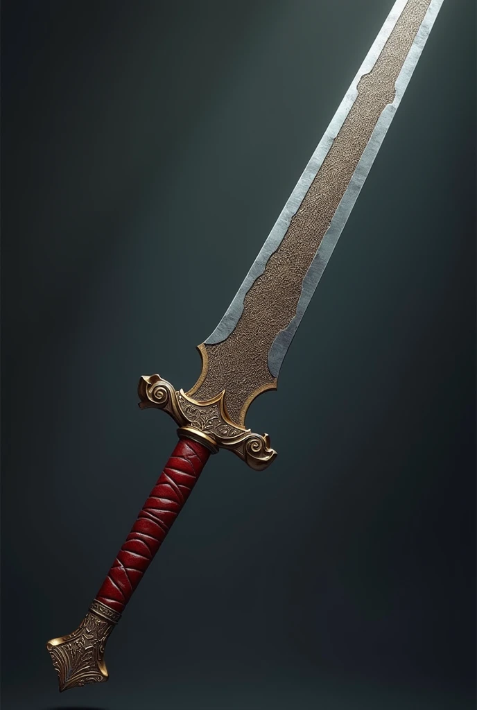 (Outstanding、Professional、Surreal) side view, full size, Detailed sword, Longsword, Duan Ping, Metallic texture