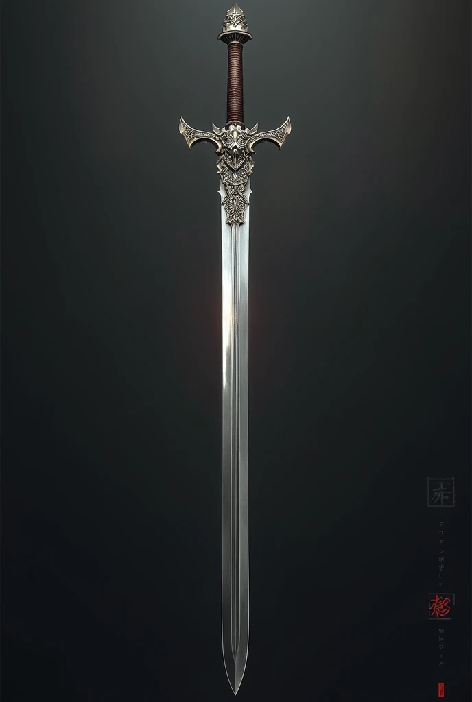 (Outstanding、Professional、Surreal) side view, full size, Detailed sword, Longsword, Duan Ping, Metallic texture