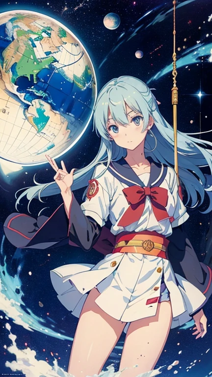 Anne Anderson, yuu Watase, Naoko Takeuchi, Joseph Urban, Alexei Pakhomov, Surrealism Mysterious Weird Fantastic Fantasy Sci-Fi, Japanese Anime, Celestial Globe and Curry Rice, Hungry Beautiful High School Girl in Miniskirt, perfect voluminous body, detailed masterpiece