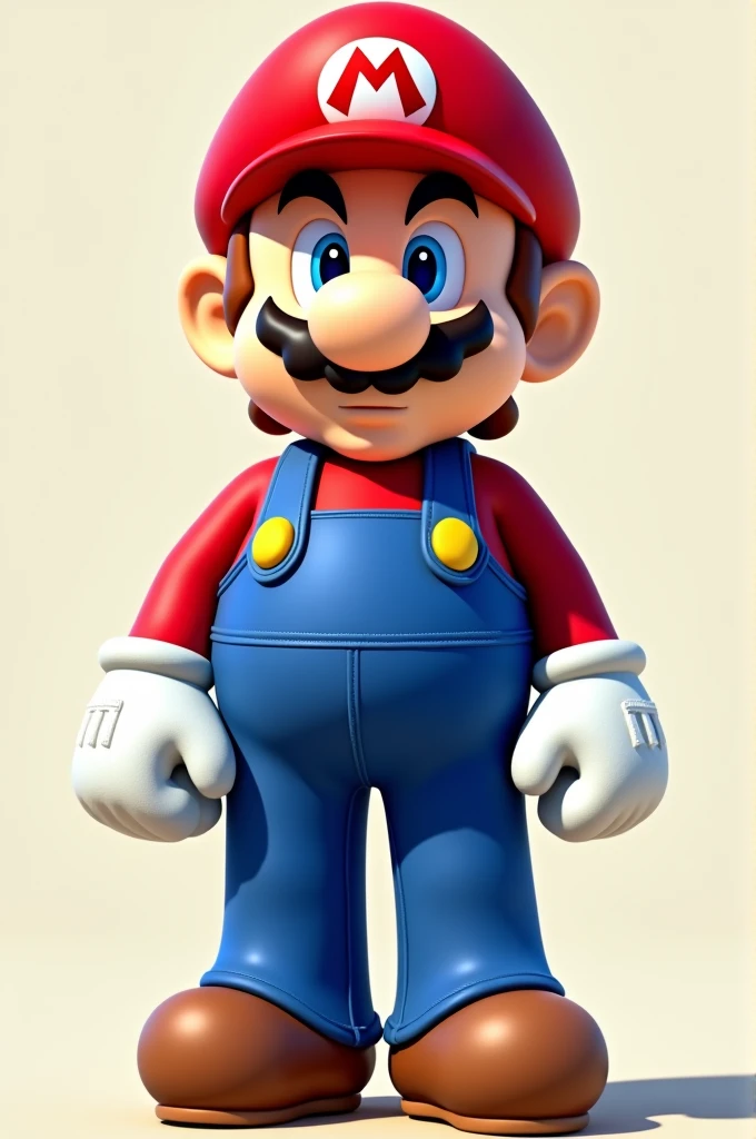 An image of Mario Bros showing his full body and him with his mouth closed