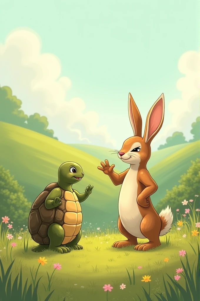 The rabbit scolded the turtle for being a slow calculating animal.