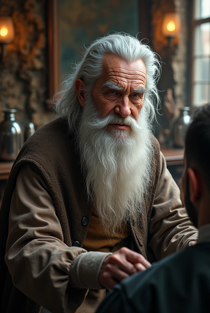 A wizard with the appearance of a barber