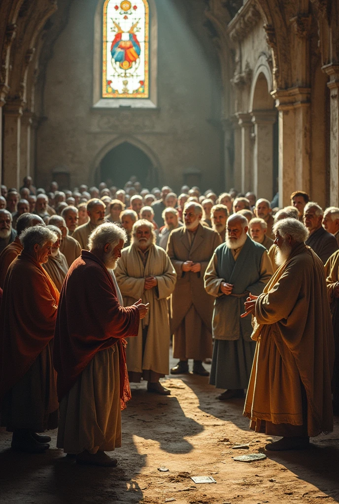 OLD AND YOUNG PEOPLE MAKING A CHURCH