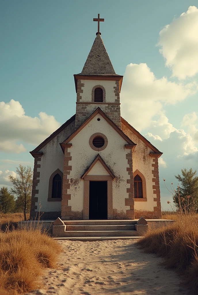 OLD AND YOUNG PEOPLE CONSTRUCTING A CHURCH
