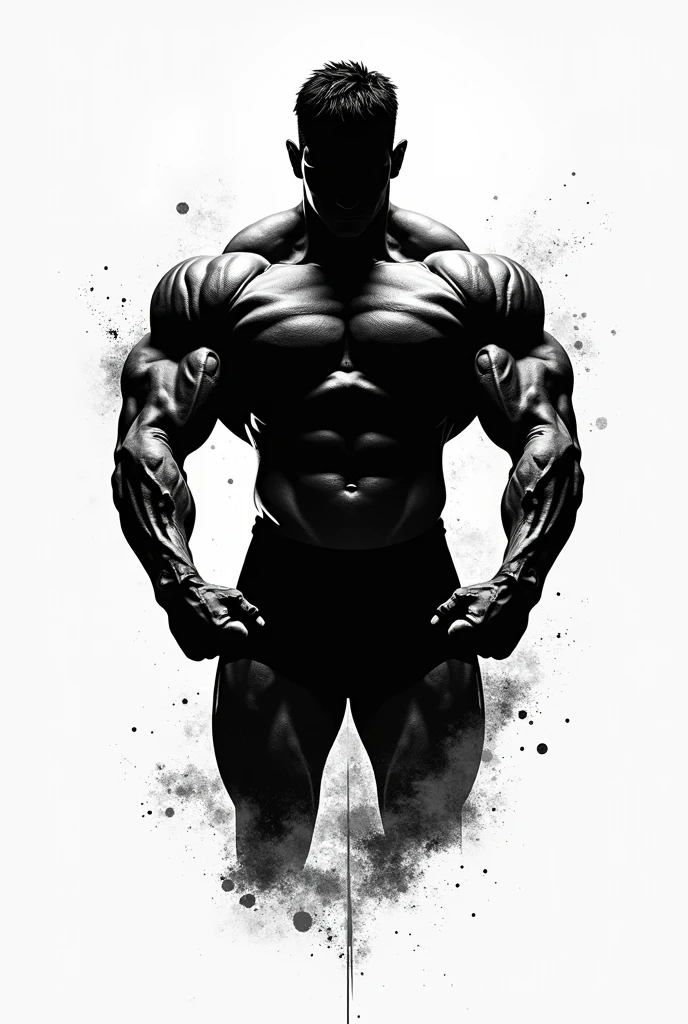 Body building logo poster black and white