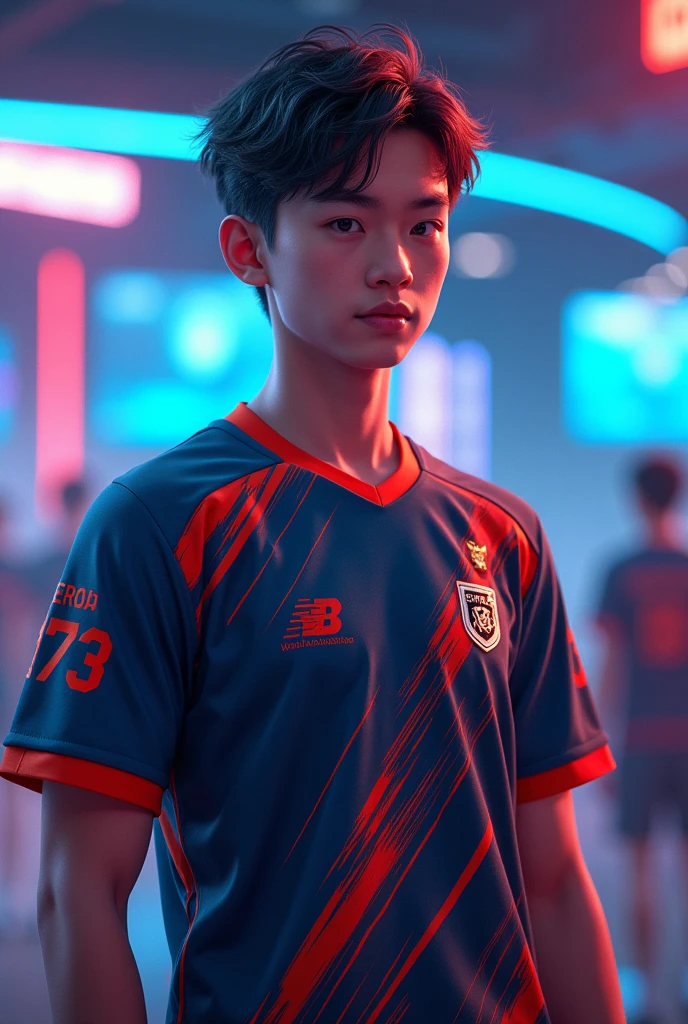 A young man with esports jersy and has a QaLipian name on the back
