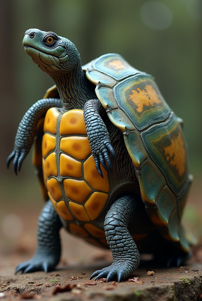 fusion between a turtle scale and an armadillo scale
