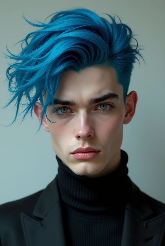 Blue-haired young man