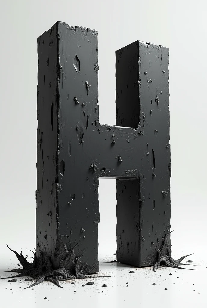 Standup 'H' latter with coll boy style black and white 3d