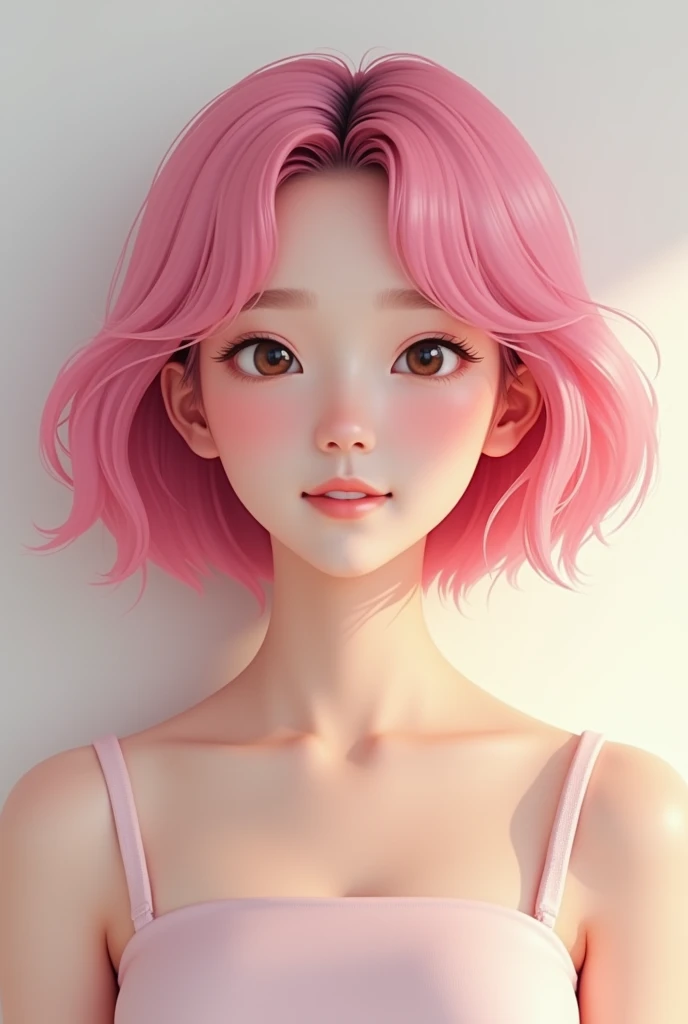 Pink hair idol cute pretty Korean idol bob hairstyle is good