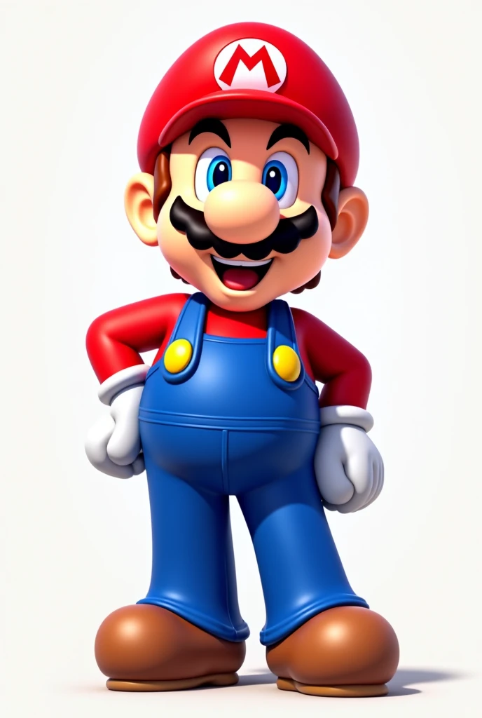 An image of Mario Bros png showing his full body and him with his mouth open