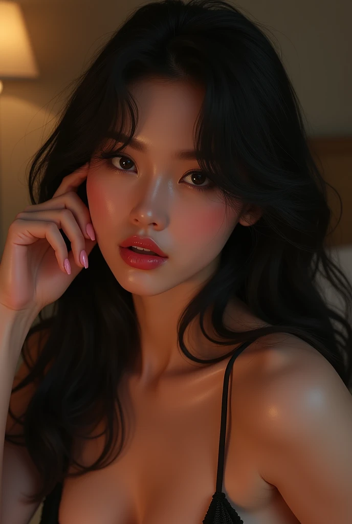 A sexy woman who looks like she's about to lick a penis AsianDoggystyle