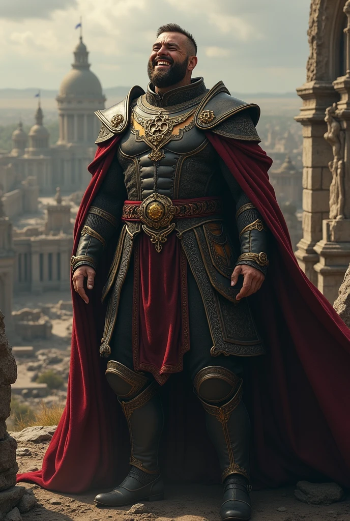 Powerful man defeat all kingdom and laugh