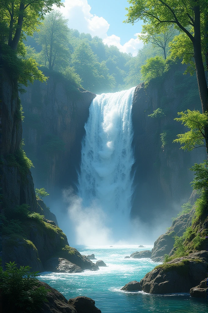 a waterfall 
