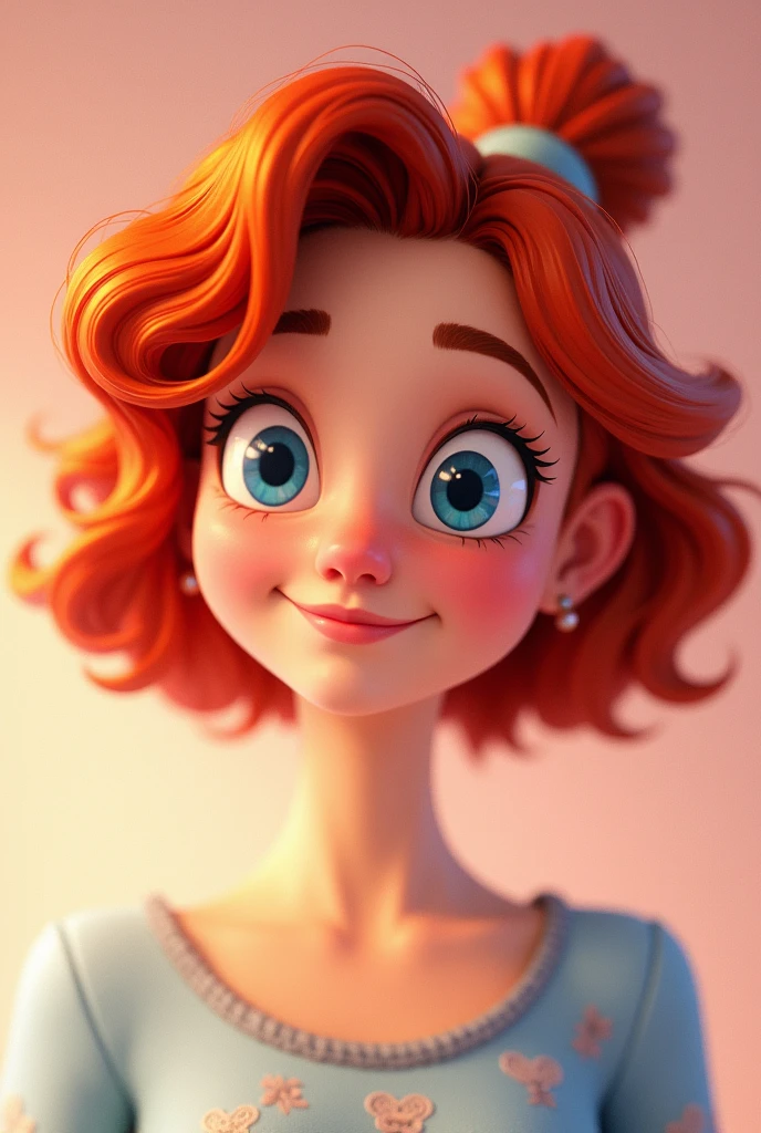 animated red head blue eyes girl girly gamer icon pink
