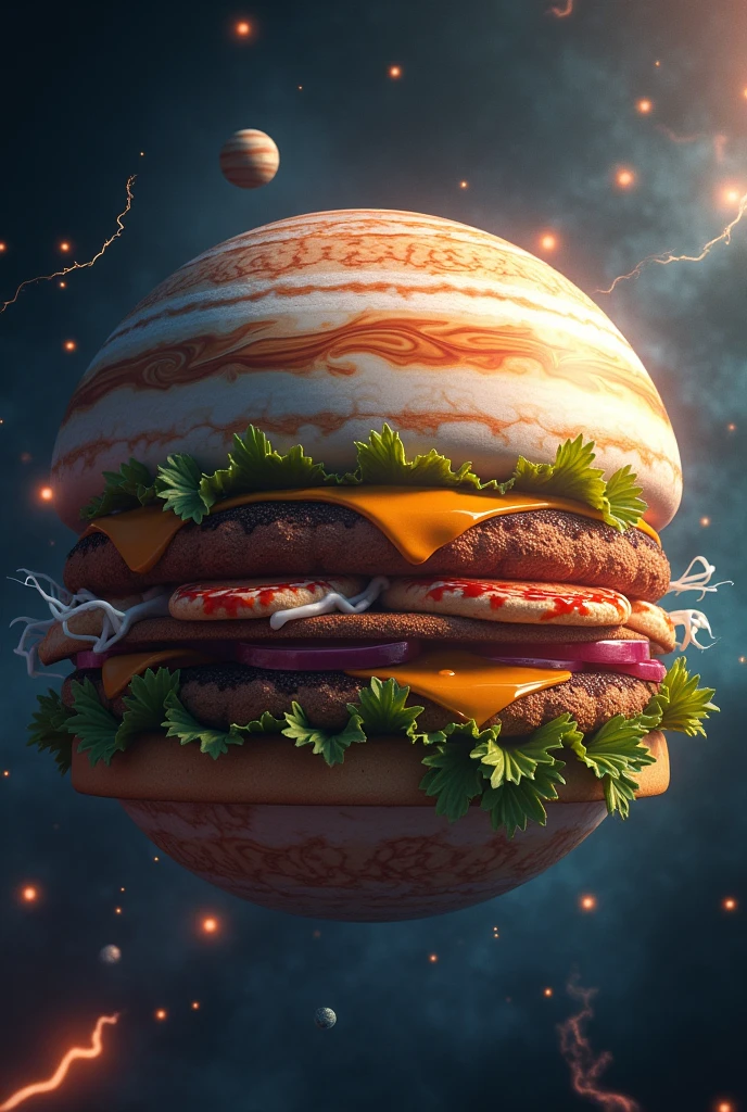 Jupiter in the shape of a hamburger