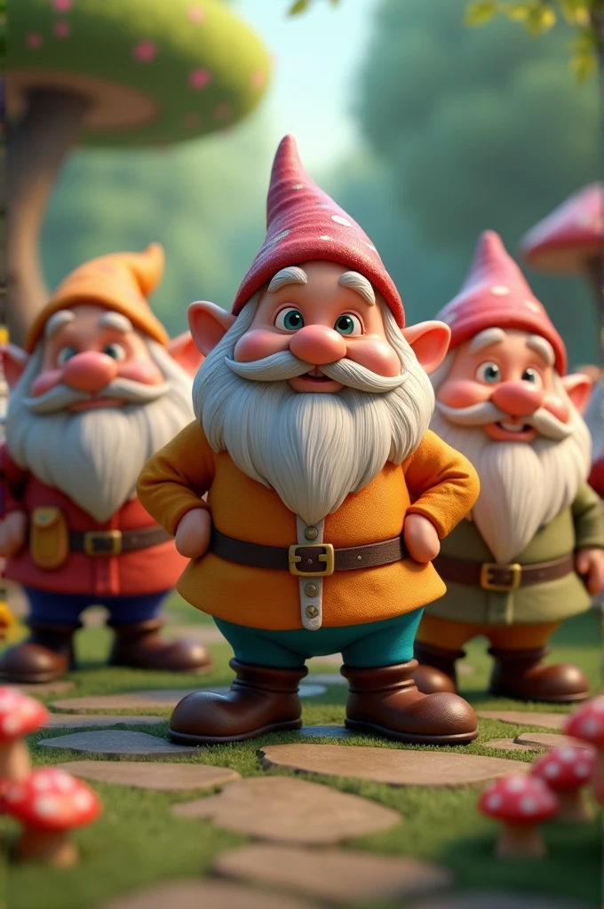 The 7 dwarfs of snow white in 3d