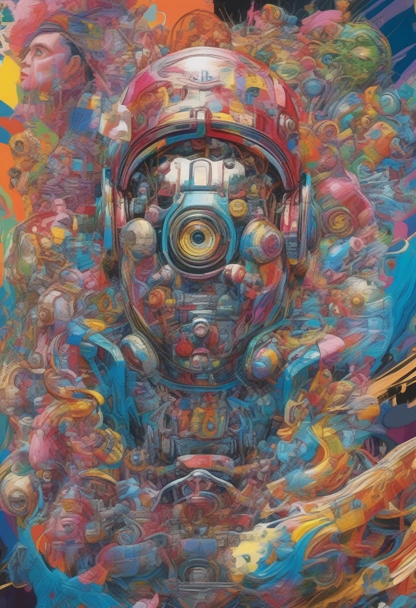 Incredible illustrations、(The image that AI thinks is most frightening to humans:1.6)、Pop Art、masterpiece、High resolution、