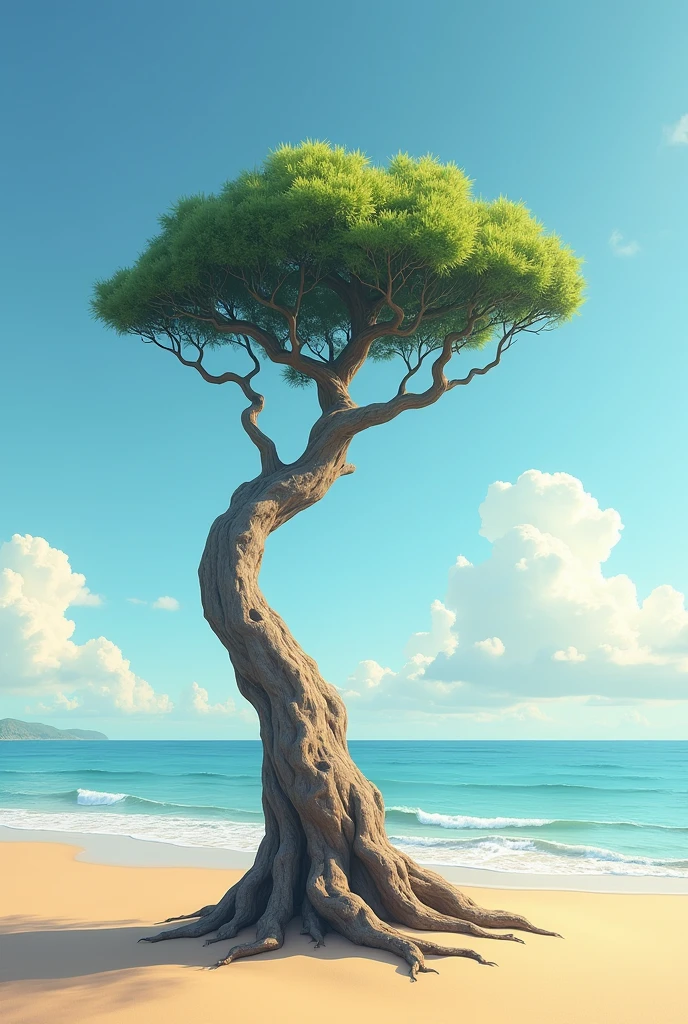 A tree on the beach