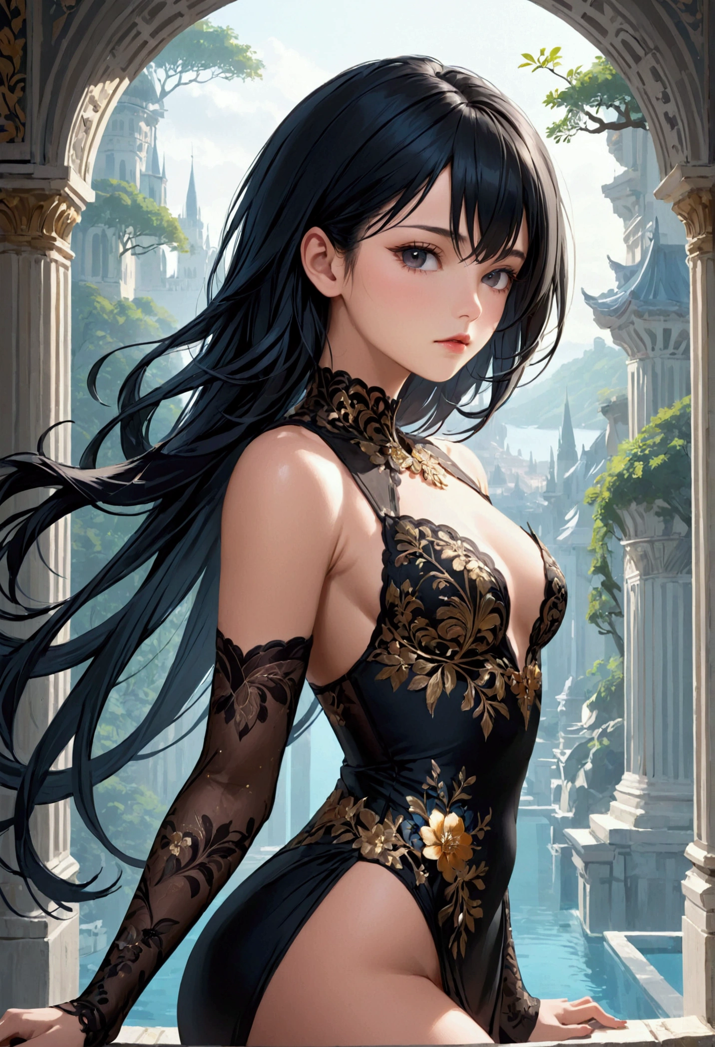 a beautiful woman with long dreadlocks, dreamy expression, seductive pose, natural lighting, elegant studio portrait, chiaroscuro lighting, moody atmosphere, cinematic style, masterpiece, photorealistic, hyperrealistic, highly detailed, 8k, ultra-detailed, sharp focus, intricate details, warm tones, cinematic lighting, dramatic contrast, flawless skin, alluring gaze