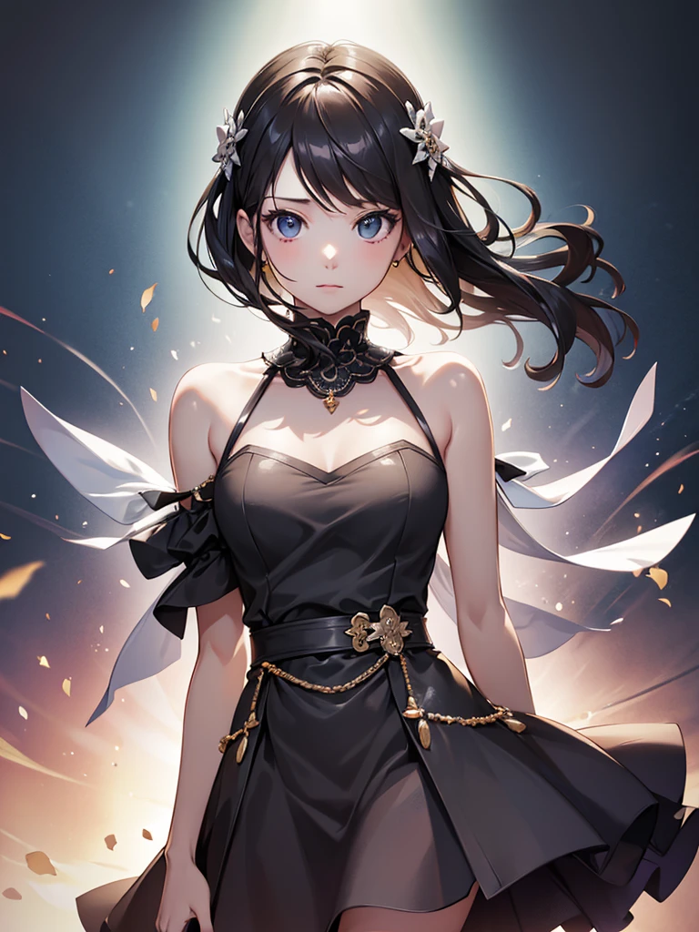 最high quality, masterpiece, High resolution, One girl, Porcelain Dress, hair accessory, necklace, jewelry, Beautiful Face, On the body, Tyndall effect, Realistic, Dark studio, Edge lighting, Two-tone lighting, (Skin with attention to detail: 1.2), 8k UHD, Digital SLR, Soft Light, high quality, Volumetric Light, Frank, photograph, High resolution, 4K, 8k, Background Blur,