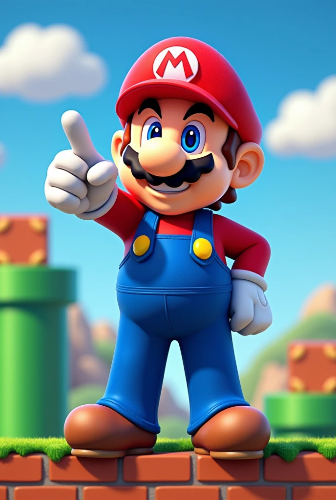 A Mario Bros png image showing the full body, pointing forward