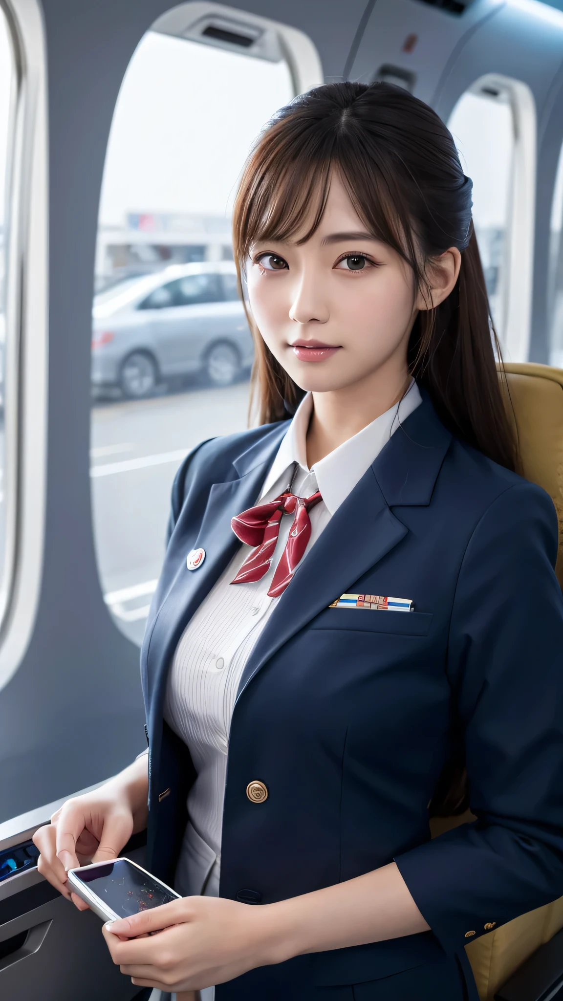 Super detailed, High resolution, Super detaileded, highest quality, wonderful, highest quality,Integrated 8K wallpaper, cinematic lighting, stewardess、20-year-old、Japanese
