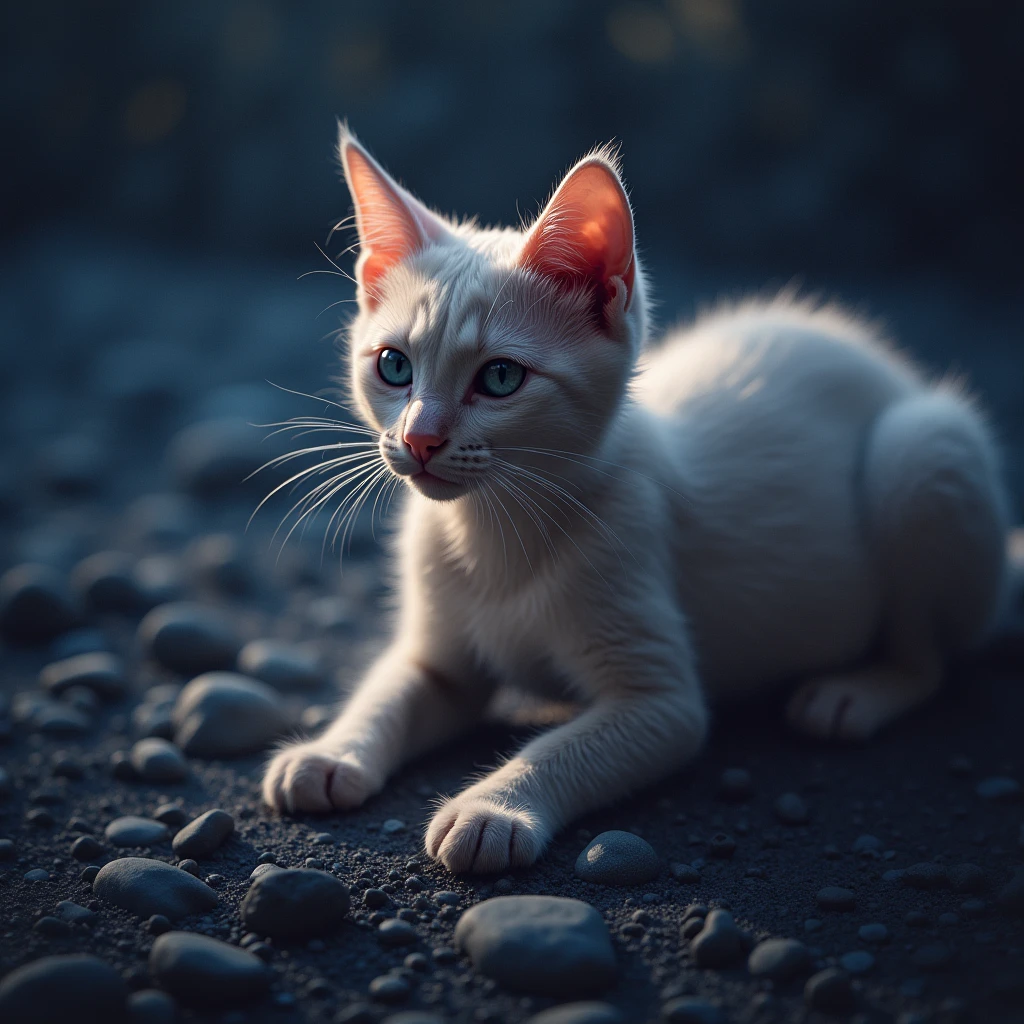 a cat, space,