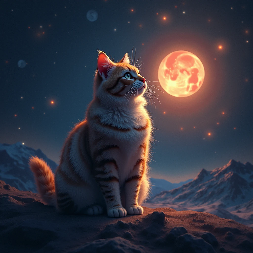 a cat, space, 