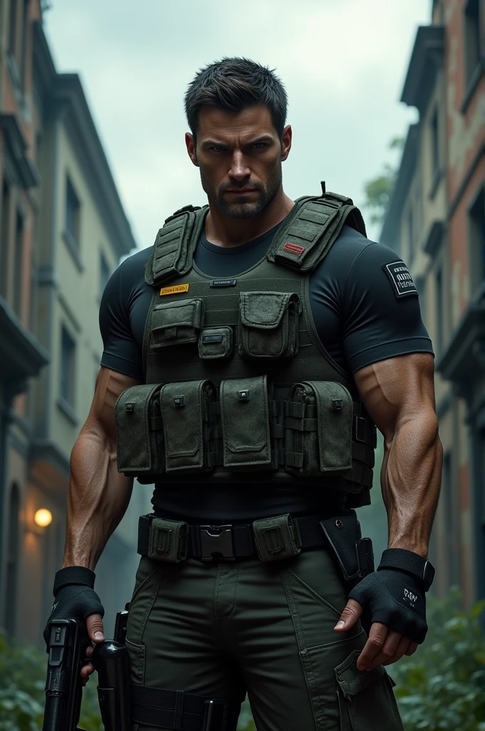 Draw Henry Cavill dressed as Chris redfield