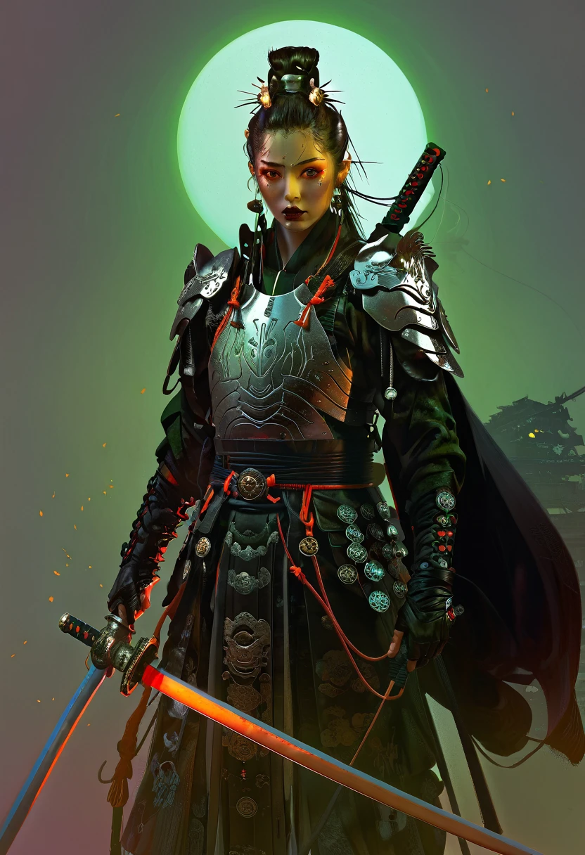 The Warlord, cyberpunk samurai warrior, Scary Garry, Anime, Michael Whelan, Gothic, Futuristic Cyborg goddes. by Marc Simonetti, concept art, deviantart