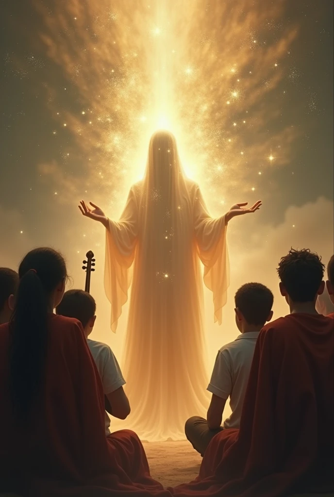 Union of all spiritualist philosophies on the planet surrounded by happy children